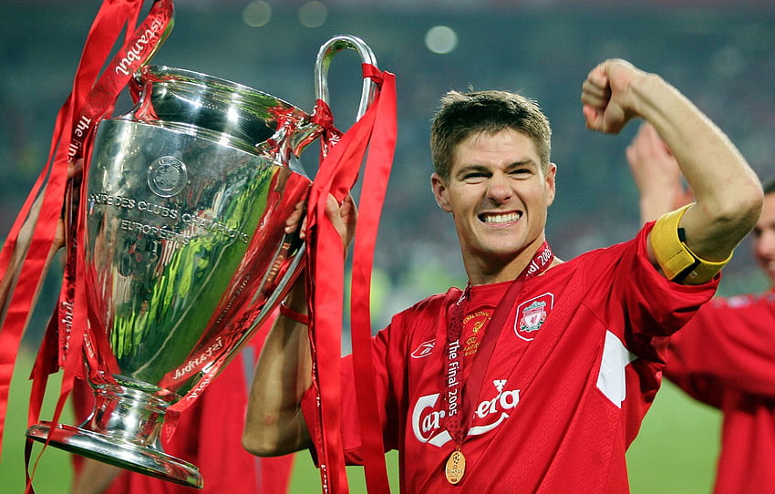 happiness, medal, Cup, Liverpool, Liverpool, captain, glory, Steven Gerrard, Steven Gerrard, the winner, UEFA Champions League, UEFA Champions League, winner, thank, trophy, trophy for , section спорт, Liverpool Istanbul HD wallpaper