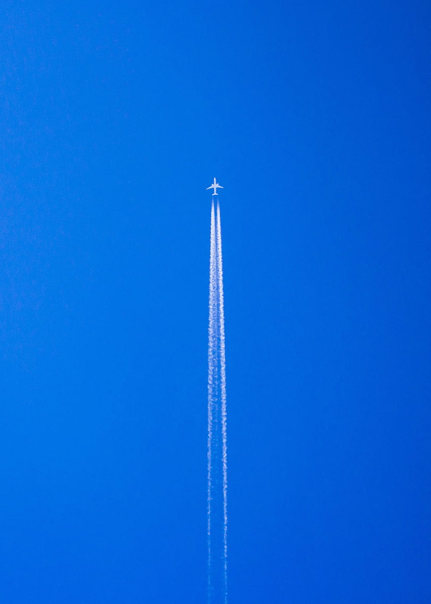 Sky, Smoke, Minimalism, Plane, Airplane HD phone wallpaper