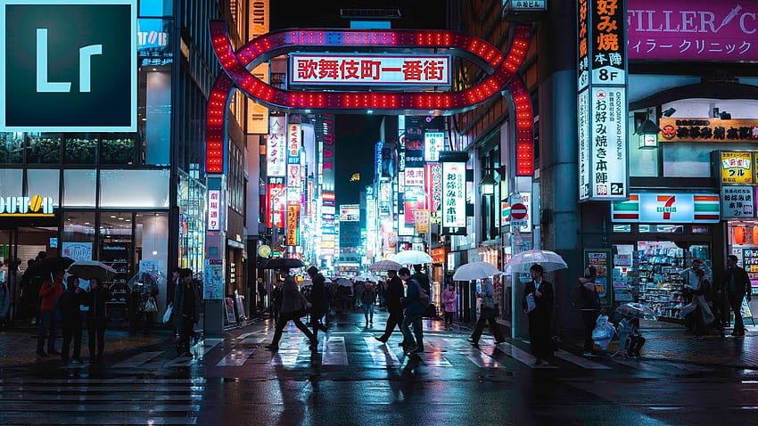 Comment éditer des tons cyberpunk futuristes dans Lightroom, Cyberpunk Tokyo Fond d'écran HD