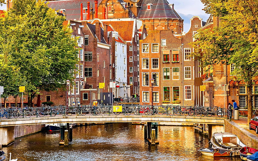 Amsterdam holland, Amsterdam Skyline HD wallpaper