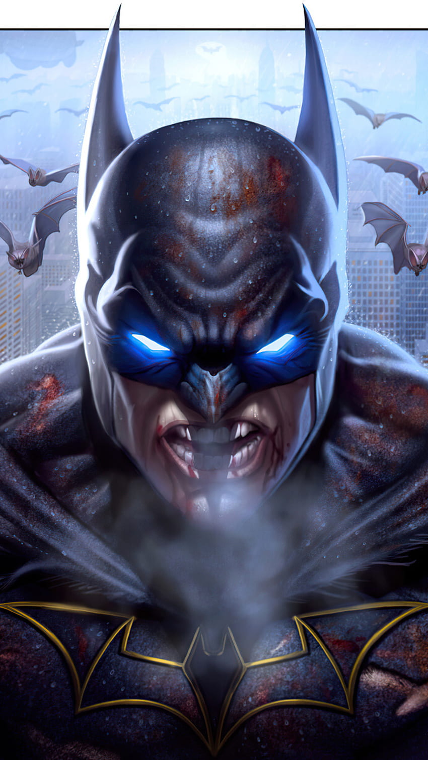 The-batman-comic, the, blue, neon, , comic, batman HD phone wallpaper |  Pxfuel