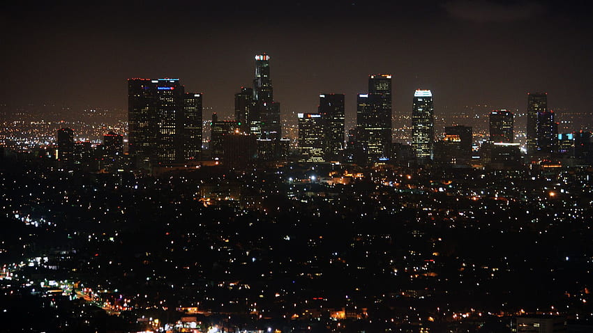 Download Los Angeles Night City Skyline Wallpaper | Wallpapers.com