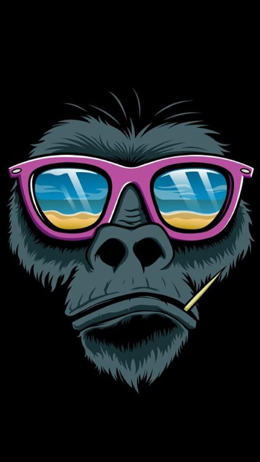 Singe, dessin animé de gorille Fond d'écran de téléphone HD