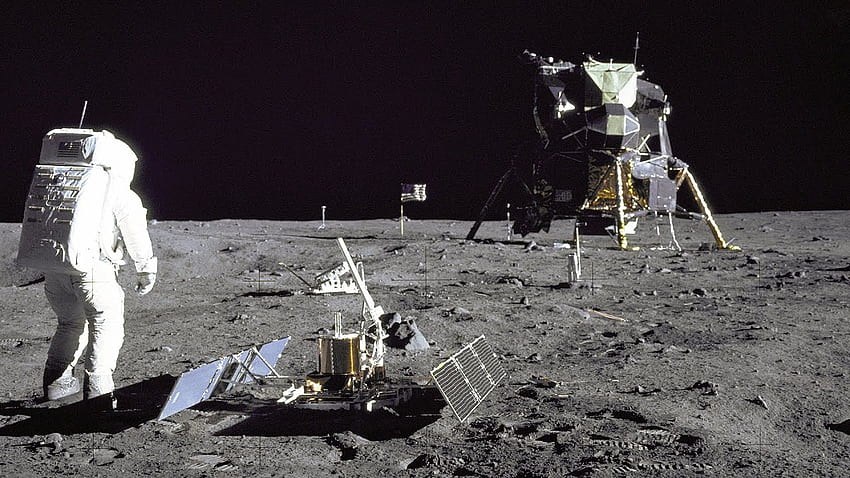 Apollo 11 Moonwalk restauré - Vidéo originale de la mission EVA de la NASA - Marcher sur la lune, astronaute lunaire de la NASA Fond d'écran HD