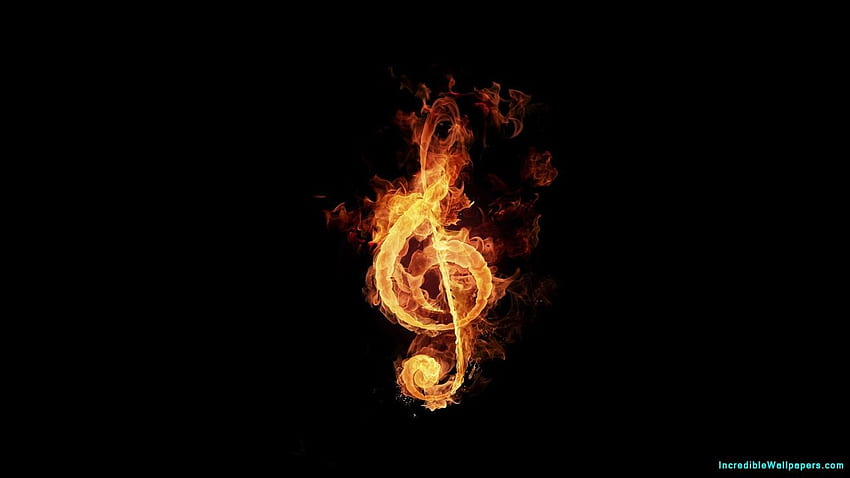 Fire On Music Symbol, Fire On Music Pattern, Fire On Music, Burning Music Symbol, Fire, Burning, Music Symbol, Music Icon, Music, Symbol, Icon, Pattern, 3D Abstract, 3D, Abstract, Graphics, Design, Digital, Art Fond d'écran HD