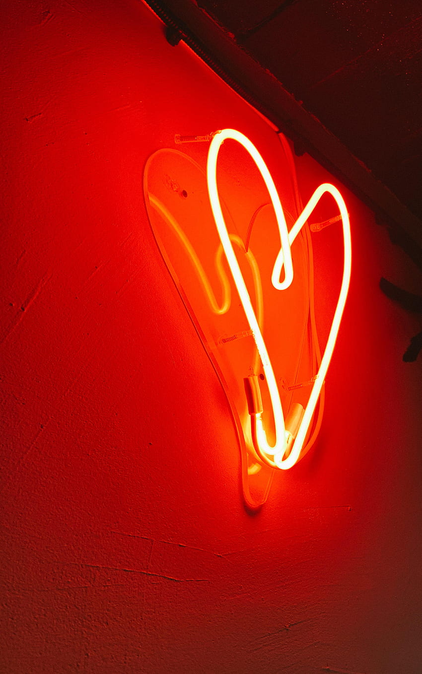 Love, Shine, Light, Neon, Heart HD phone wallpaper