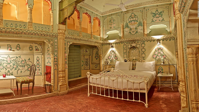 Haveli yang indah: rumah mewah yang dicat indah di India Wallpaper HD
