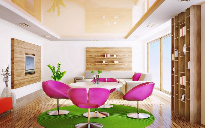 Pink, , , Room, Living Room, Chairs HD wallpaper