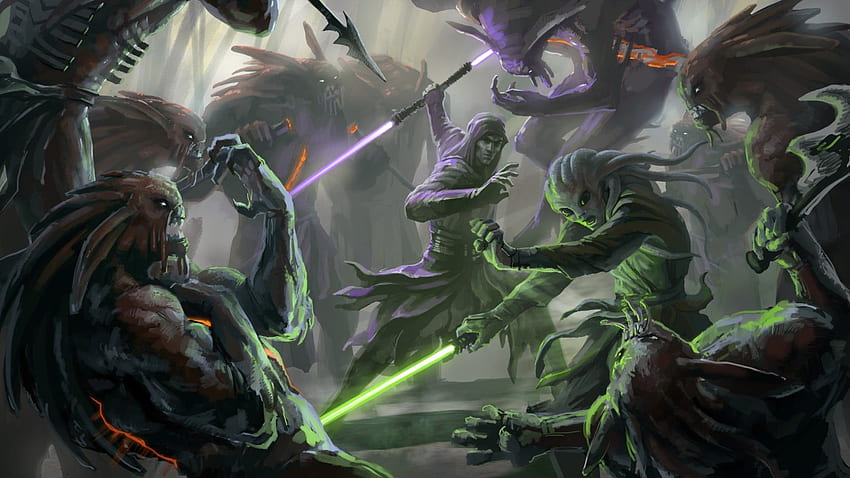 Alien-Illustration, Star Wars, Science-Fiction, Jedi, Grey Jedi HD-Hintergrundbild