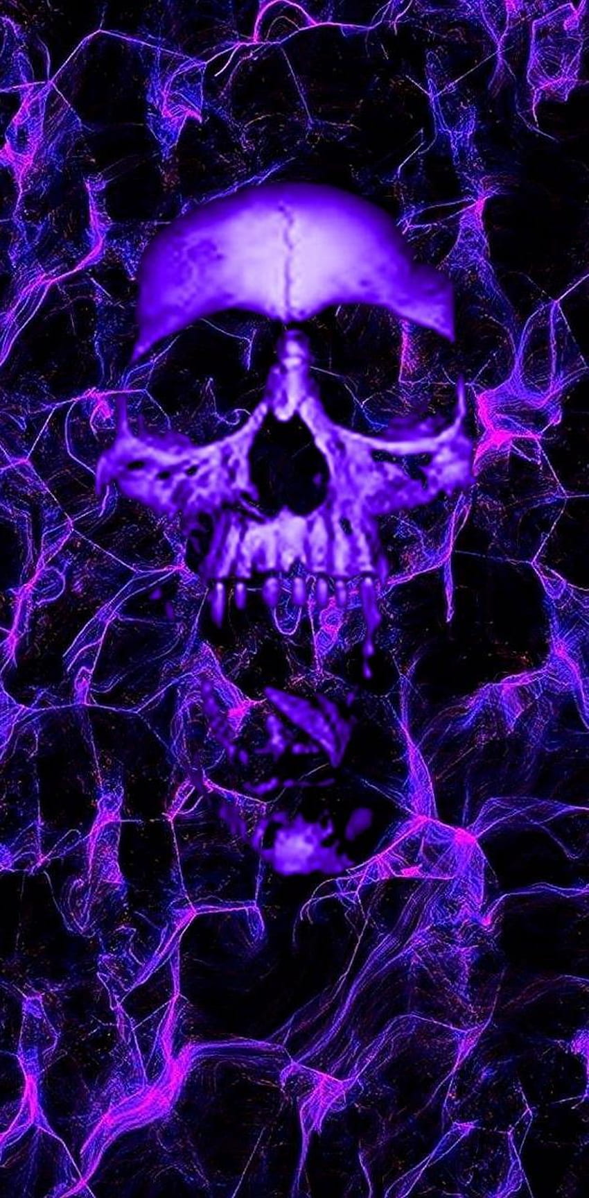 Fioletowa czaszka, czarna i fioletowa czaszka Tapeta na telefon HD