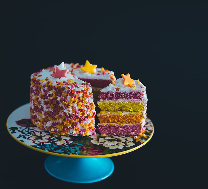 : star, food, dessert, birtay cake, icing, sprinkles, baked goods, torte, buttercream - 51307 - stock, Baking Cake HD wallpaper