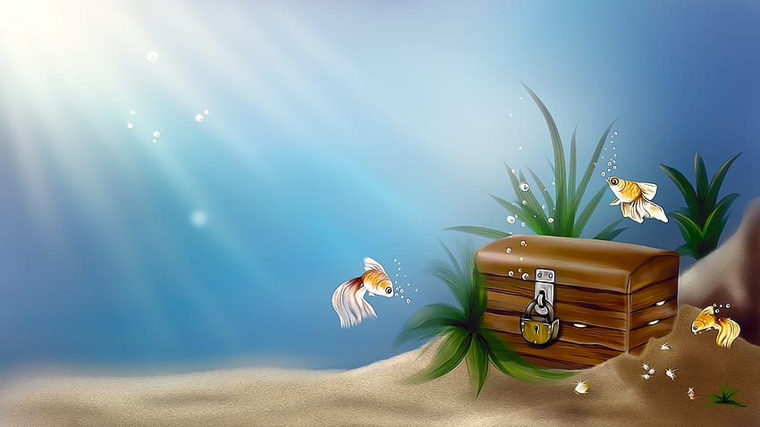 Chest Treasure Sea, Treasure Box HD wallpaper