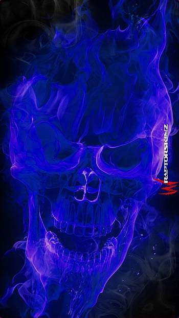 Purple Skull  Fire art Skull wallpaper Skull