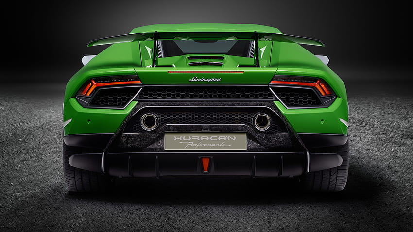 Vista traseira Lamborghini Huracan Performante 2019 papel de parede HD