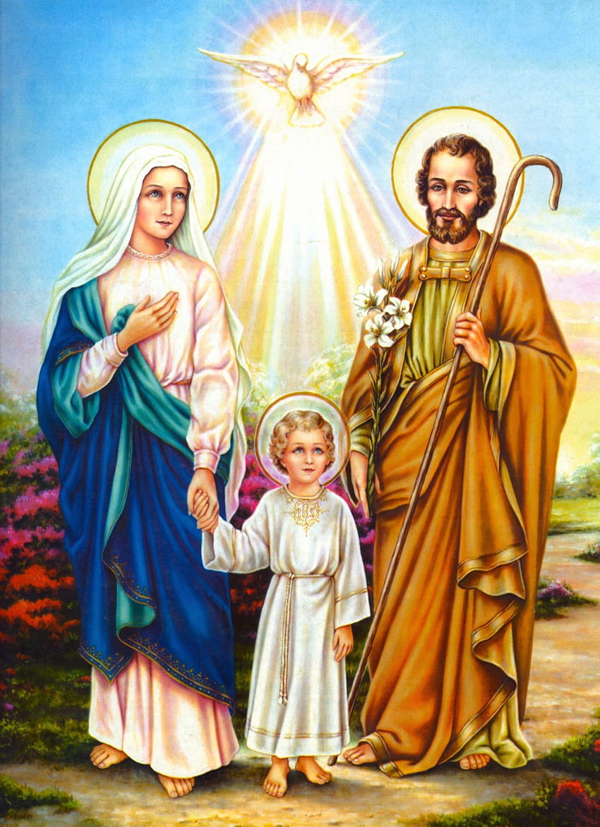СВЕТОТО СЕМЕЙСТВО. Благословена майка Мария, Свято семейство, Исус HD тапет за телефон