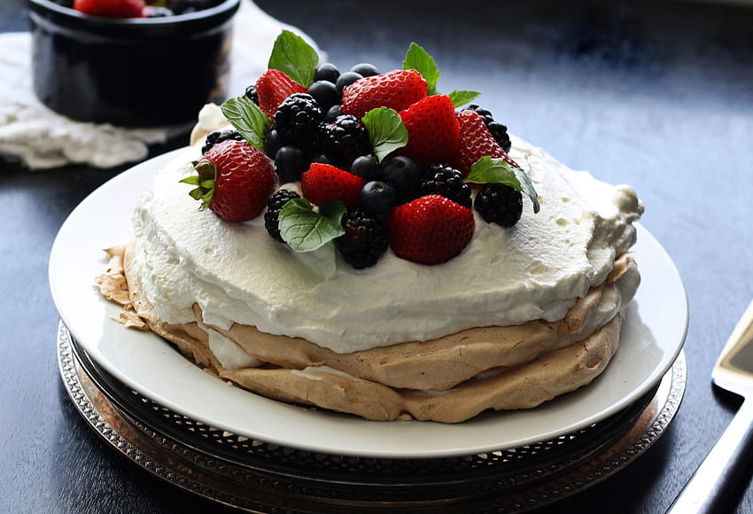 Food, Desert, Berries, Cream, Pancakes HD wallpaper