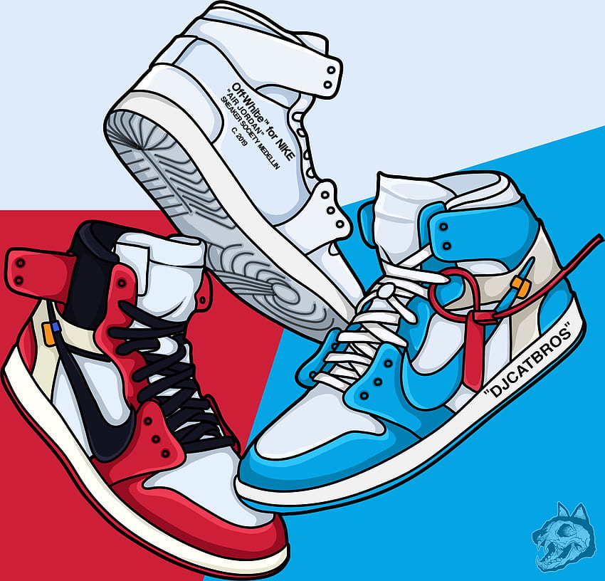 JORDAN 1 OFF WHITE. Turnschuhe, Schuhe, Sneaker-Kunst, Cooler Jordan-Sneaker HD-Hintergrundbild