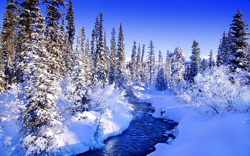 Пейзаж, Зима, Реки HD тапет
