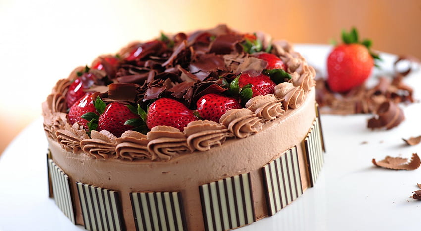 * Yummy *, strawberry, birtay, tasty, cake, cream HD wallpaper