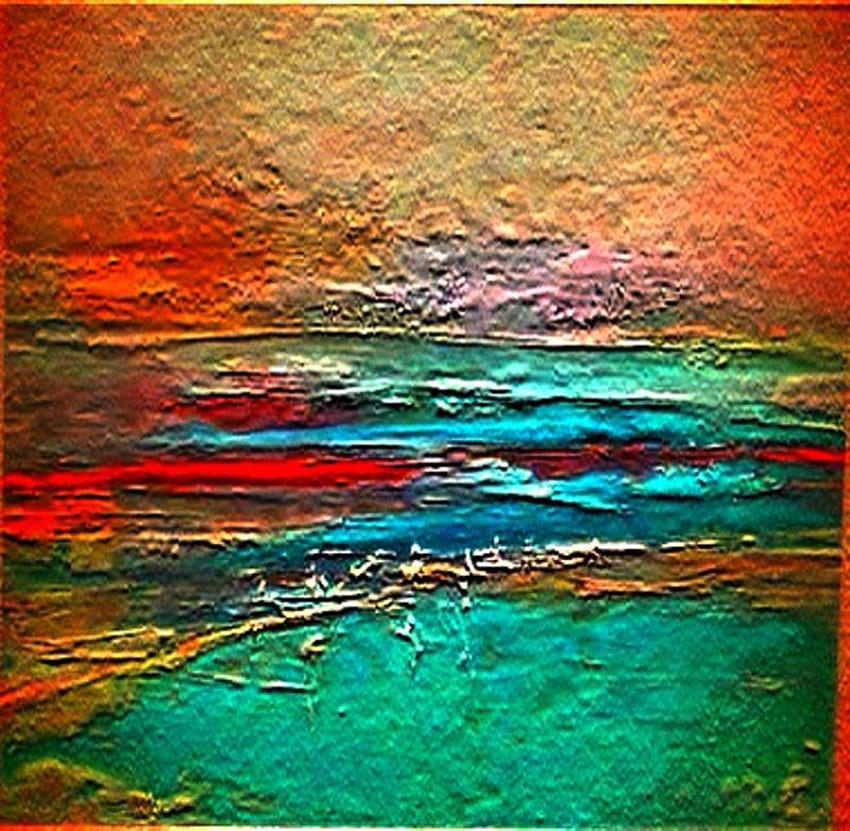 Textured Beach, blue, colorful, teal, red, beach HD wallpaper