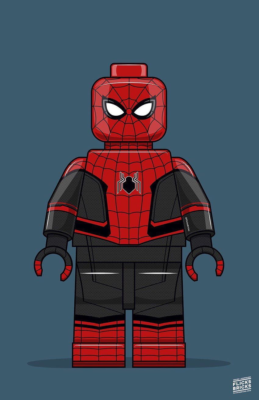 FlicksBricks: Spiderman!. Niestandardowa sztuka Lego. Podziwiać. Film Daleko od domu. Plakat. Wydruk artystyczny minifig autorstwa AtomT. Lego plakat, Lego, Lego spiderman Tapeta na telefon HD