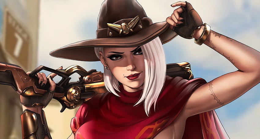 Ashe (Overwatch) and Background -, Ashe Overwatch Fan Art HD wallpaper