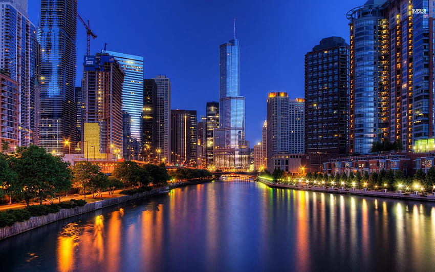 シカゴ、背景、1920×1080 シカゴ 32 。 夜のシカゴ, シカゴ , 訪問するクールな場所, シカゴの日 高画質の壁紙