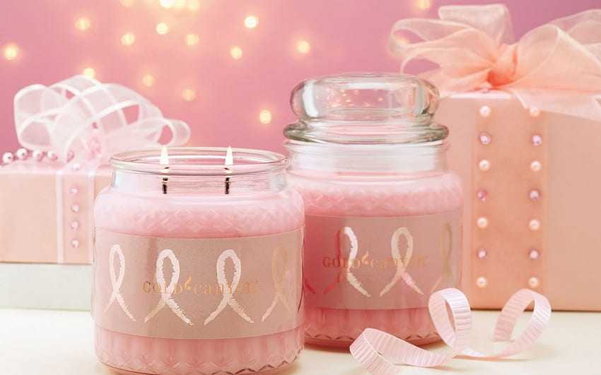Sweet Candles, sweet, still life, pink, candle, gift HD wallpaper