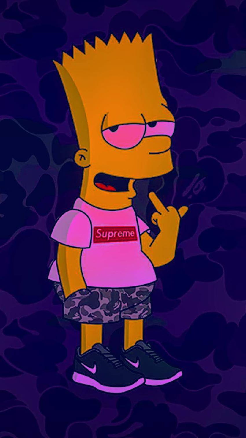 Bart Simpson นิ้วกลาง & พื้นหลัง แมวแสดงนิ้วกลาง วอลล์เปเปอร์โทรศัพท์ HD