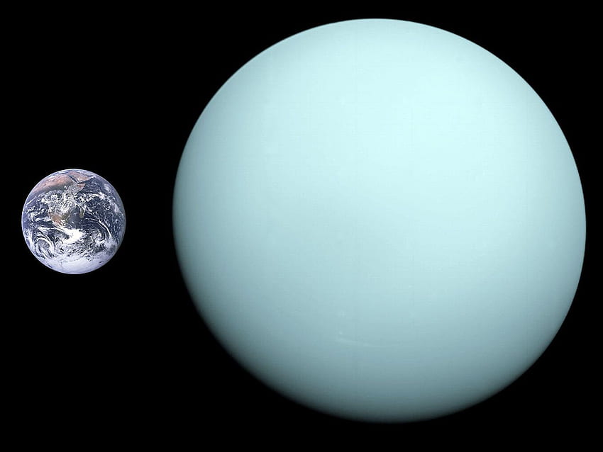 Uranus, Earth size comparison, NASA Uranus HD wallpaper