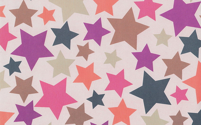 Colorful stars art, Cute Pink Stars HD wallpaper