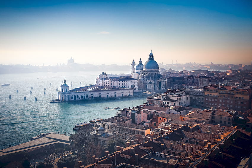 都市, 川, 建築, イタリア, ベニス, 上からの眺め, チャネル 高画質の壁紙