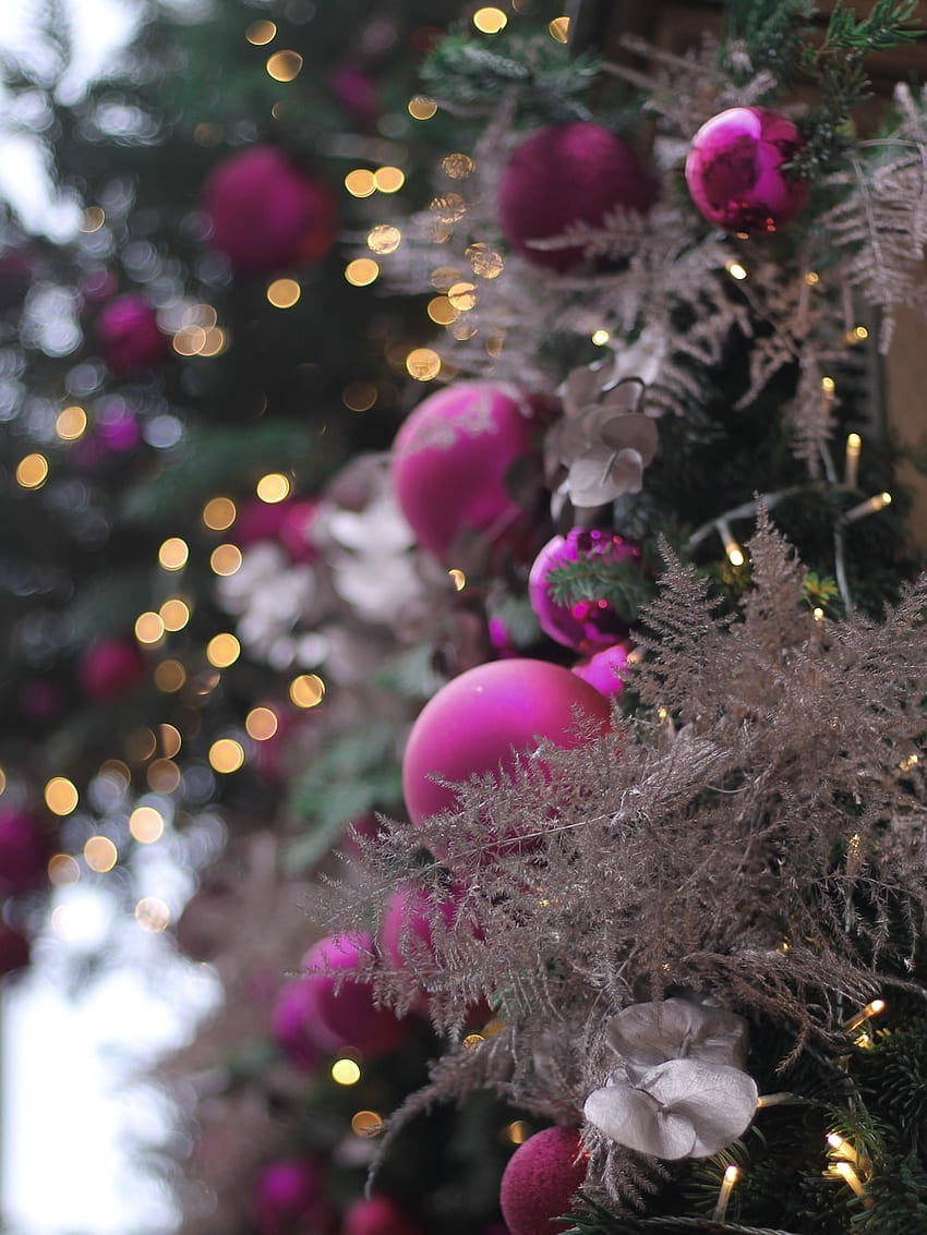 purple Christmas baubles – Christmas tree , Purple Christmas Ornaments HD phone wallpaper