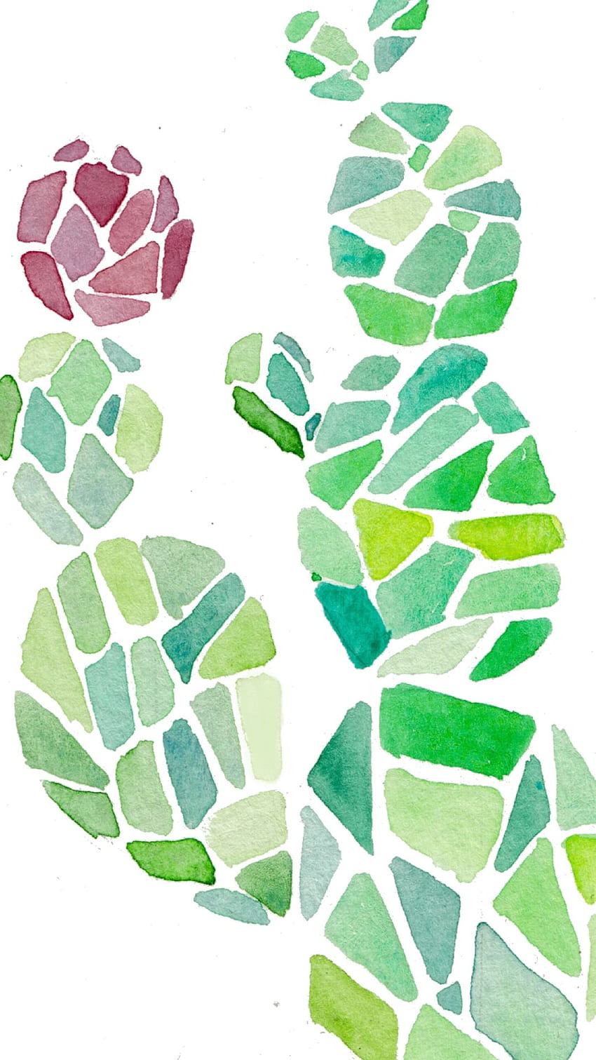 bie Watercolor Wednesday: Phone - Cactus Garden HD phone wallpaper