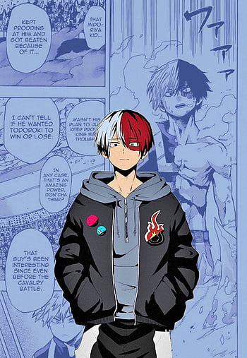 Todoroki Wallpaper | Anime Character with Red Hair and Blue Eyes