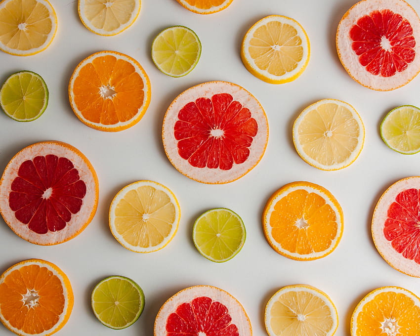 Fruits, Food, Lime, Lemon, Lobules, Slices, Grapefruit HD wallpaper