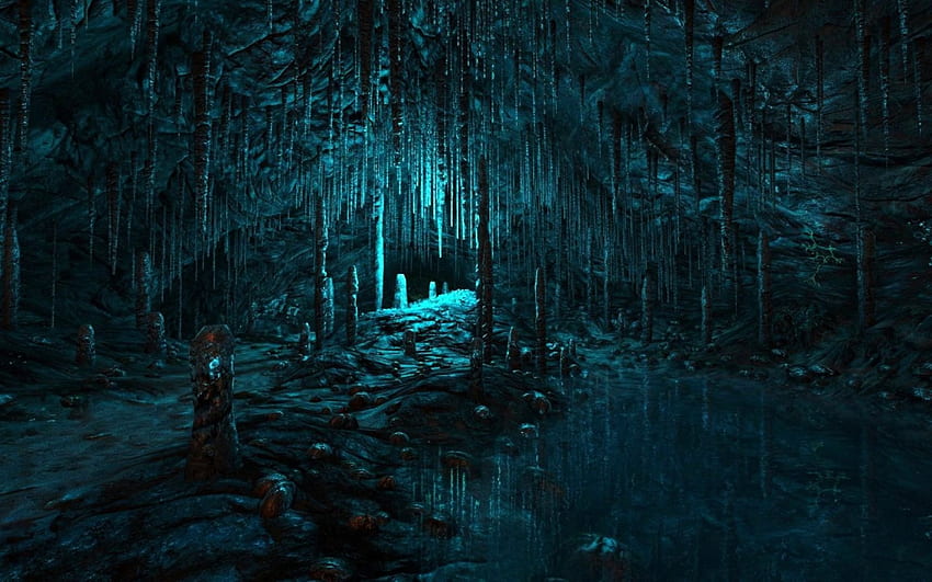'Caverna mística'...., cavernas, místico, cavernas, escuro papel de parede HD
