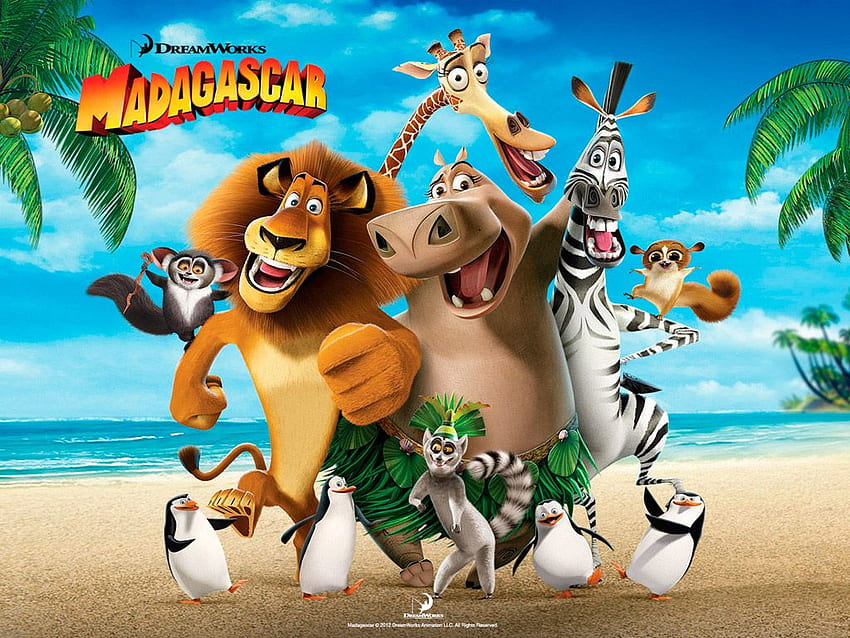 Madagaskar, Madagaskar kreskówka Tapeta HD