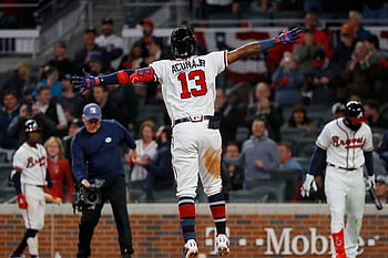 Ronald Acuña Jr/ozzie Albies celebration of -   Drawing prints,  Atlanta braves wallpaper, Colored pencil drawing