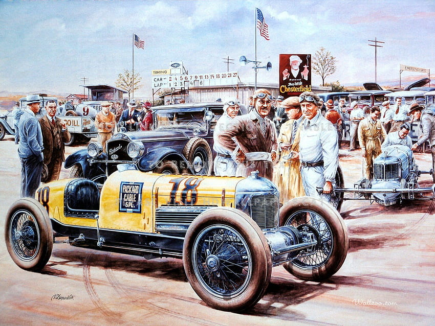 race car zapadlik oldtimer artwork vintage HD wallpaper