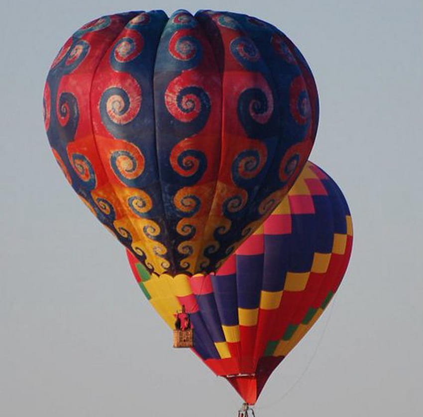 Heißluftballons, Luftballons, bunt, heiße Luft, Luft HD-Hintergrundbild