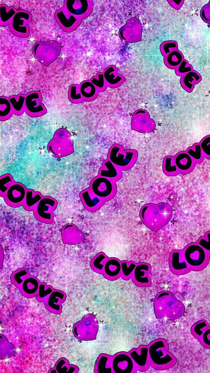 Glittery Love Hearts, made by me HD phone wallpaper