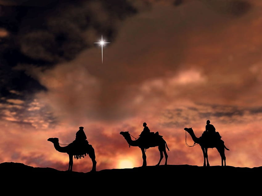 Маги мъдреци. Тримата мъдреци, следващи звездата Рождество Христово HD тапет