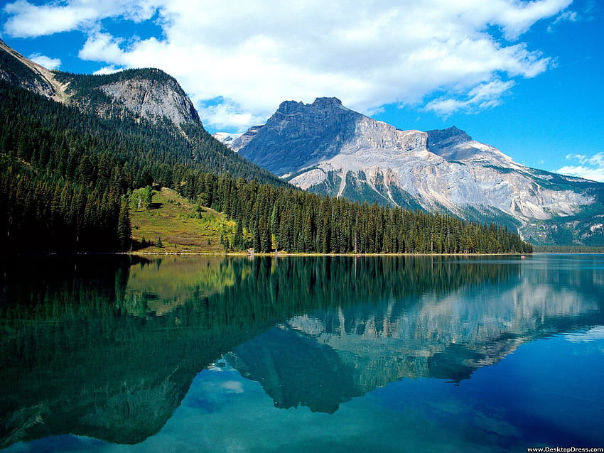 Natural Background Emerald Lake, Yoho National Park, British Columbia, Canada HD wallpaper