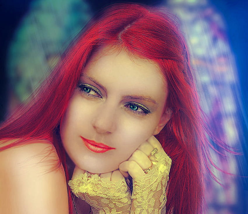 Beautiful, redhair, girl, model HD wallpaper