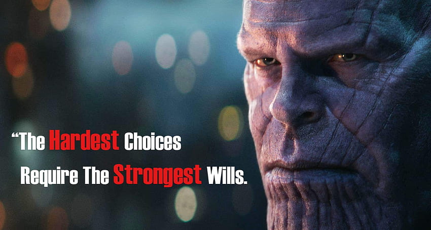 Thanos Quotes, Decisions HD wallpaper