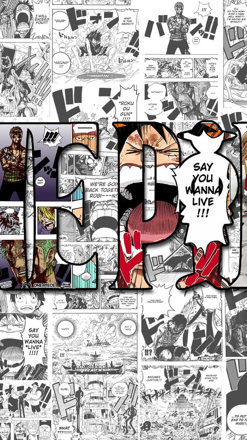โปสเตอร์ The Beatles พร้อมกรอบสีดำ , One Piece, Anime, Manga • For You, One Piece Collage วอลล์เปเปอร์โทรศัพท์ HD