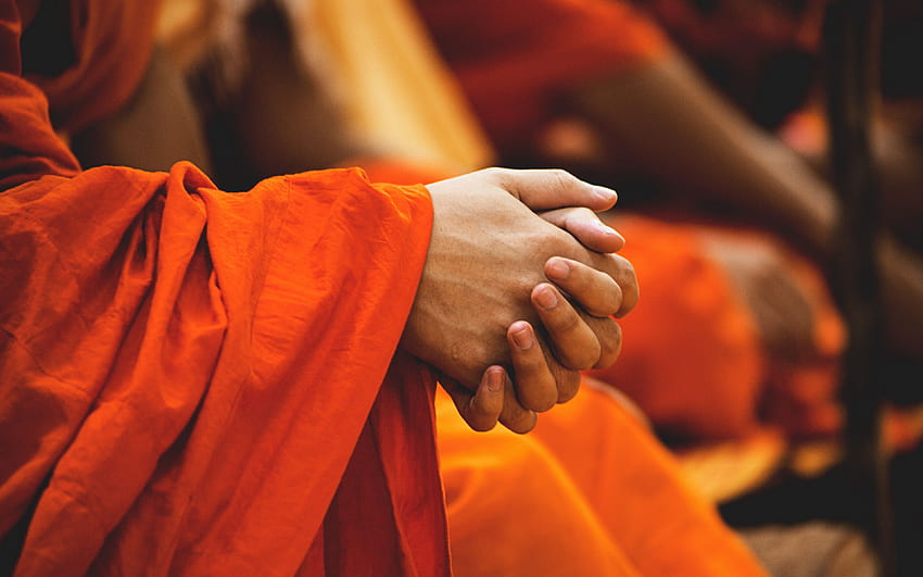ръце, монах, будист, будизъм, Sole HD тапет