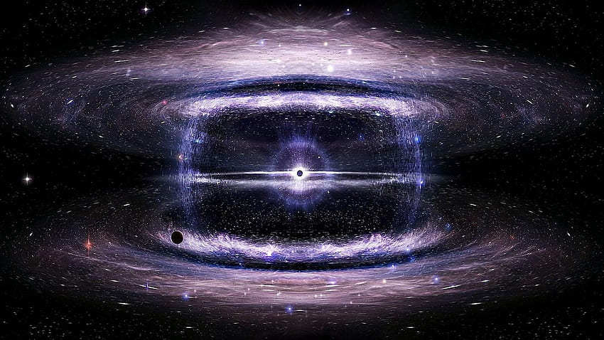 czarna dziura, przestrzeń, gwiazdy, koła, wszechświat panoramiczny 16:9 tło, 1600 X 900 Przestrzeń Tapeta HD