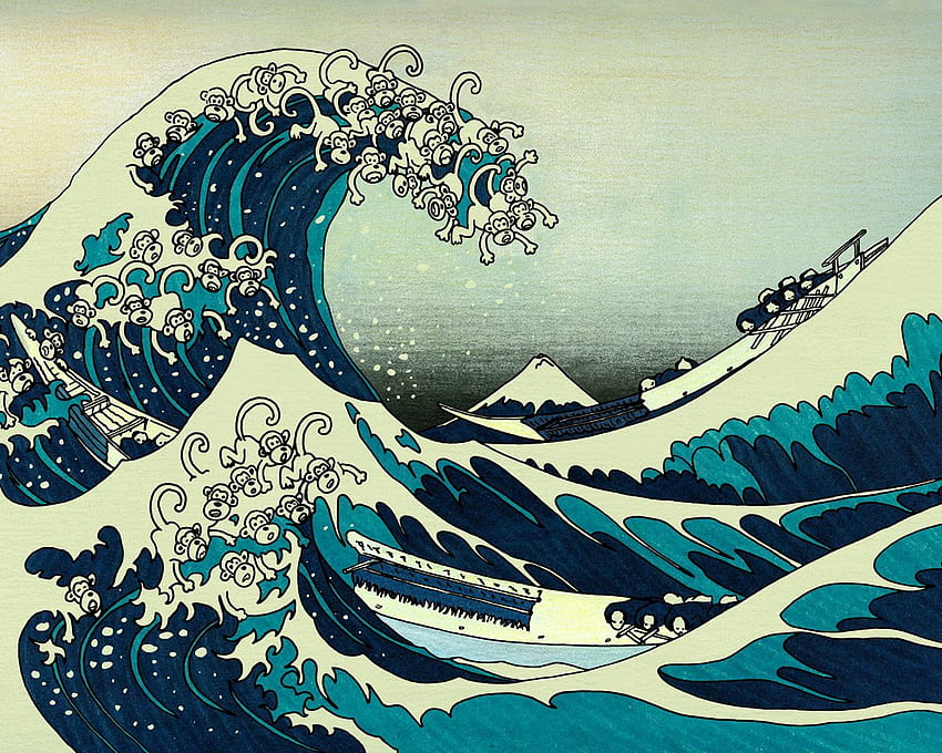 Great Wave Japanese Painting. Hot Girl, Wave Japanese Art HD wallpaper